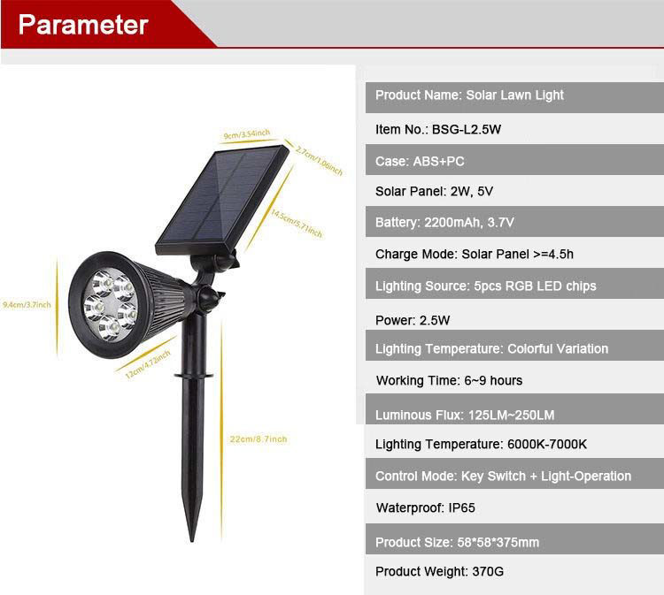 solar LED lawn light