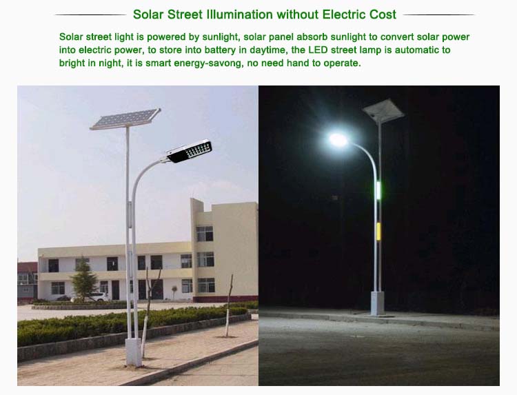 30W Outdoor IP65 Solar Powered Led Street Light with Lithium Battery ...