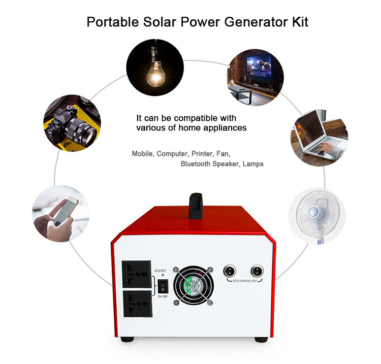 Portable solar power generator kit