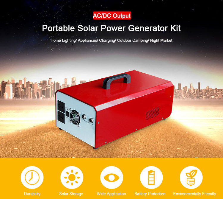 Portable solar power generator kit