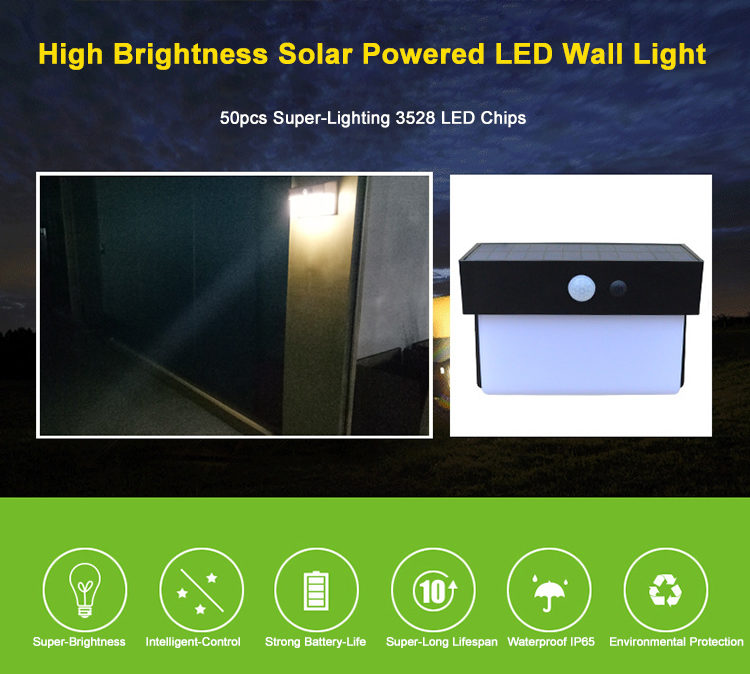 solar powered LED wall light