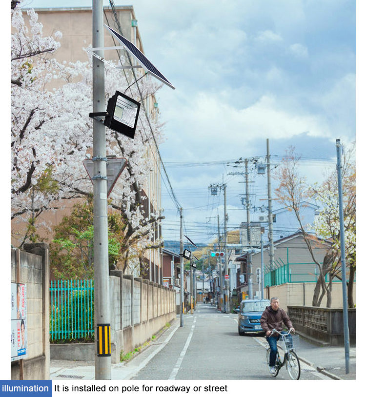 solar flood light with remote control