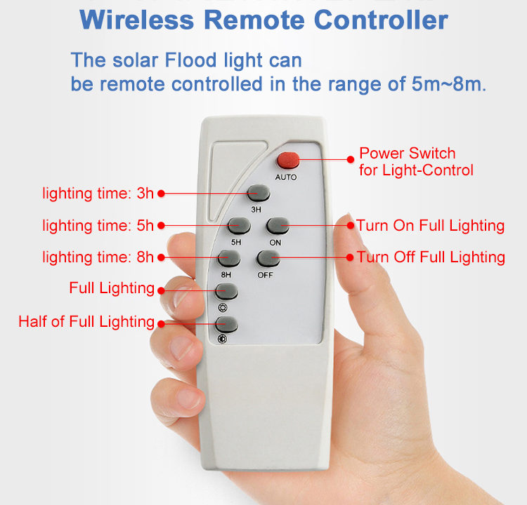 solar flood light with remote control