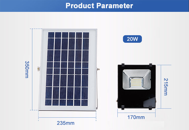 solar flood light with remote control