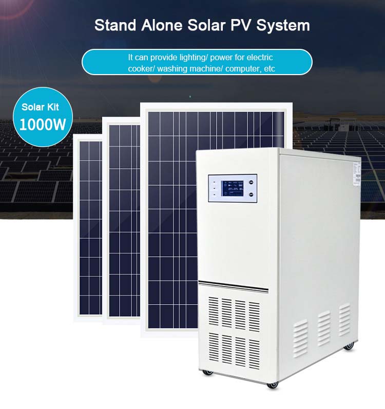 1KW Stand Alone Solar PV System for Home Electric Appliances